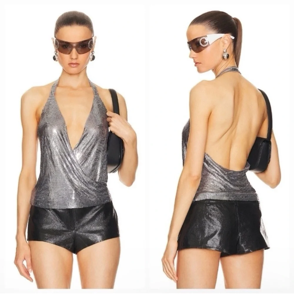 NBD Kimmy Halter Top in Silver Size S